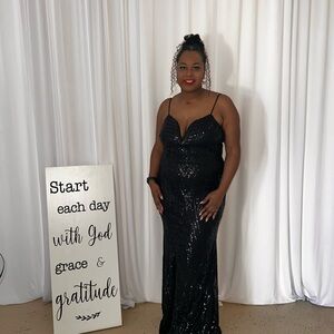 Elegant Black Sequin Gown